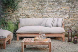 nkuku Sadhi Acacia Wood Outdoor Sofa - Garden - One Size - Natural