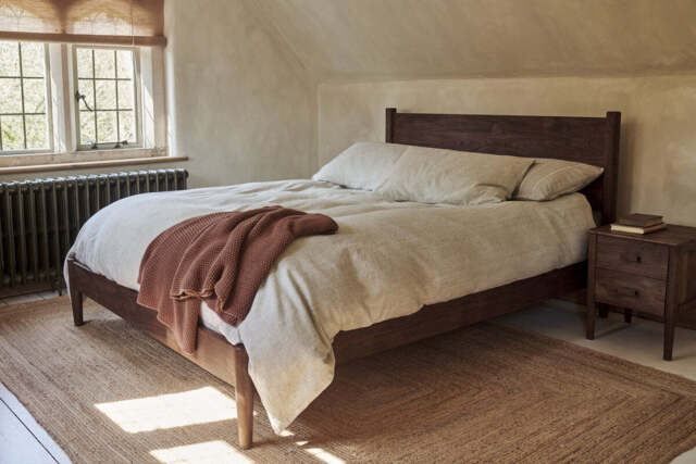 nkuku Anbu Acacia Bed - Bedroom Furniture - Double - Washed Walnut