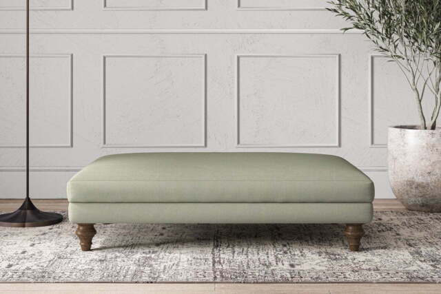 nkuku Deni Dining Footstool - Make To Order - Large - Recycled Cotton Seaspray