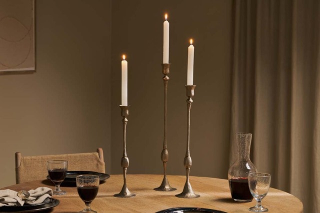 nkuku Chaipat Candlestick - Candles Holders & Lanterns - Medium - Antique Brass