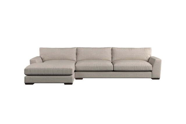 nkuku Guddu Left Hand Chaise Sofa - Make To Order - Grand - Brera Linen Natural