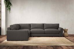 nkuku Guddu Large Left Hand Corner Sofa - Make To Order - Brera Linen Granite - No Colour