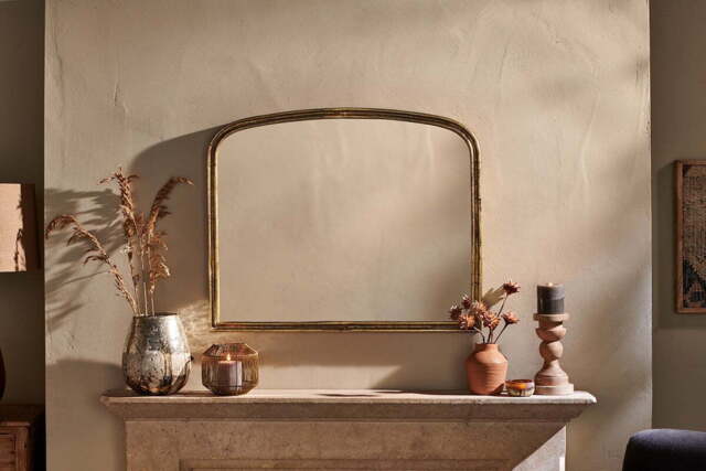 nkuku Almora Arched Mirror - Mirrors - Small - Antique Brass