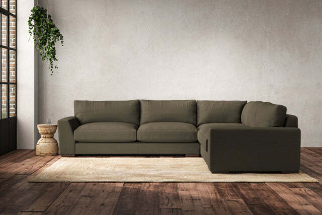 nkuku Guddu Right Hand Corner Sofa - Make To Order - Large - Recycled Cotton Fatigue