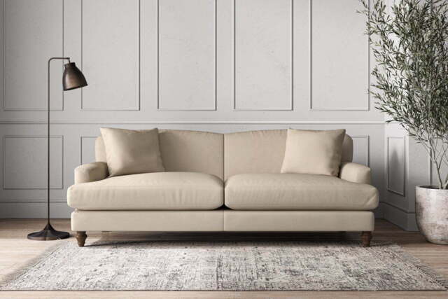 nkuku Deni Sofa - Make To Order - Grand - Recycled Cotton Stone