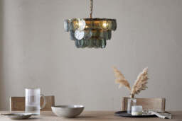 nkuku Kagitha Recycled Glass Chandelier - Lights - Small - Green