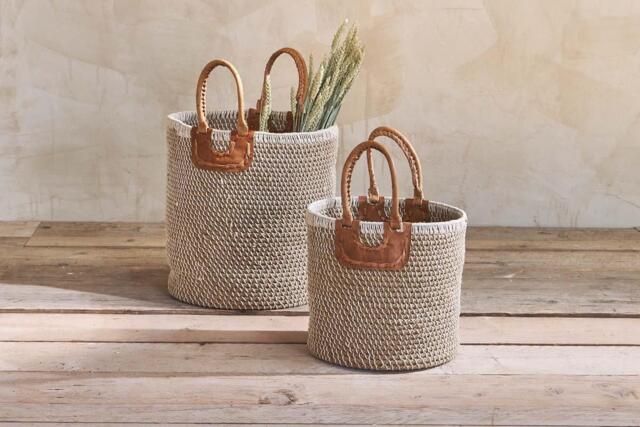 nkuku Indra Coil Basket - Storage - Brown - Natural