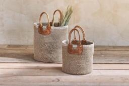 nkuku Indra Coil Basket - Storage - Brown - Natural