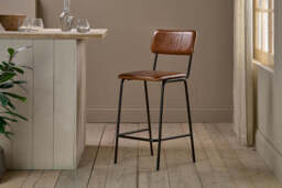 nkuku Ukari Counter Dining Chair - Seating - One Size - Aged Tan