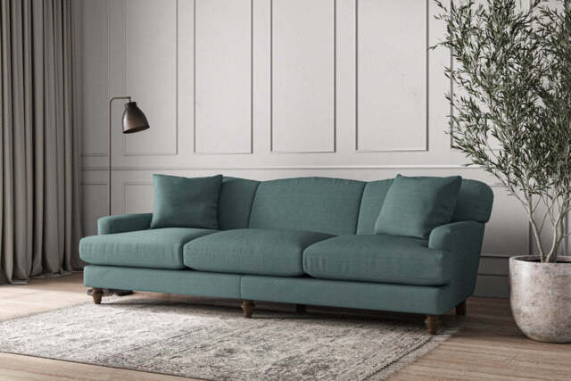 nkuku Deni Sofa - Make To Order - Super Grand - Recycled Cotton Airforce