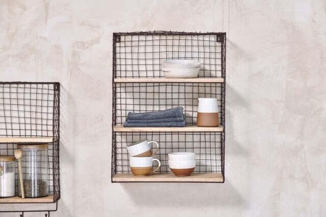 nkuku Tamba Wall Hung Shelf - Storage Furniture - One Size - Rust & Mango Wood