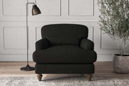 nkuku Deni Armchair - Make To Order - Brera Linen Charcoal - No Colour