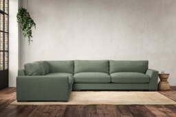 nkuku Guddu Left Hand Corner Sofa - Make To Order - Grand - Brera Linen Jade