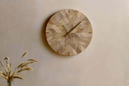nkuku Enugu Mango Wood Clock - Decorative Accessories - One Size - Natural