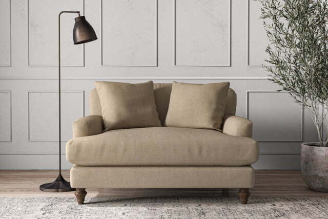 nkuku Deni Love Seat - Make To Order - One Size - Brera Linen Pebble