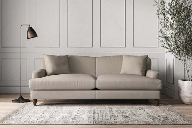 nkuku Deni Sofa - Make To Order - Grand - Recycled Cotton Flax