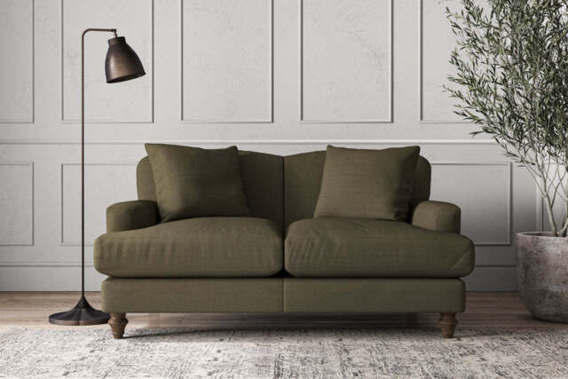 nkuku Deni Small Sofa - Make To Order - Recycled Cotton Moss