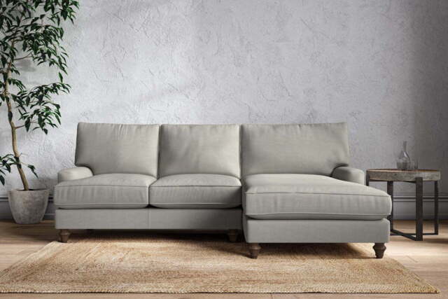 nkuku Marri Right Hand Chaise Sofa - Make To Order - Large - Brera Linen Smoke