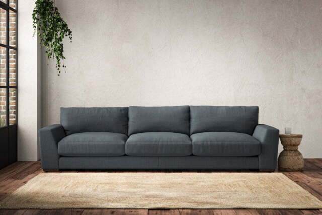nkuku Guddu Super Grand Sofa - Make To Order - Brera Linen Dusk - Recycled Cotton Flax