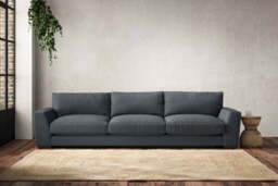 nkuku Guddu Super Grand Sofa - Make To Order - Brera Linen Dusk - Recycled Cotton Flax