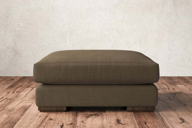 nkuku Guddu Large Dining Footstool - Make To Order - Brera Linen Chesnut - No Colour