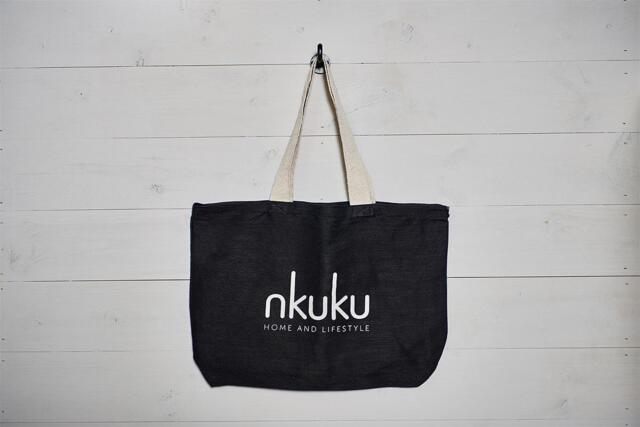 nkuku Jute & Cotton Tote Bag - Gifting - Black - 67 x 49 cm