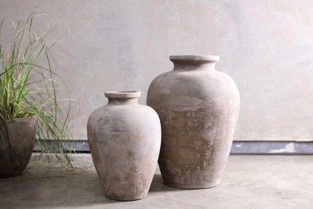 nkuku Affiti Clay Tapered Pot - Vases & Planters - Small - Antique Grey