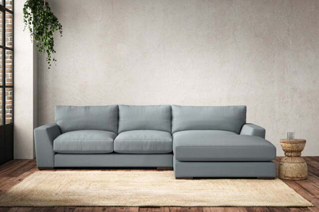 nkuku Guddu Right Hand Chaise Sofa - Make To Order - Medium - Recycled Cotton Horizon