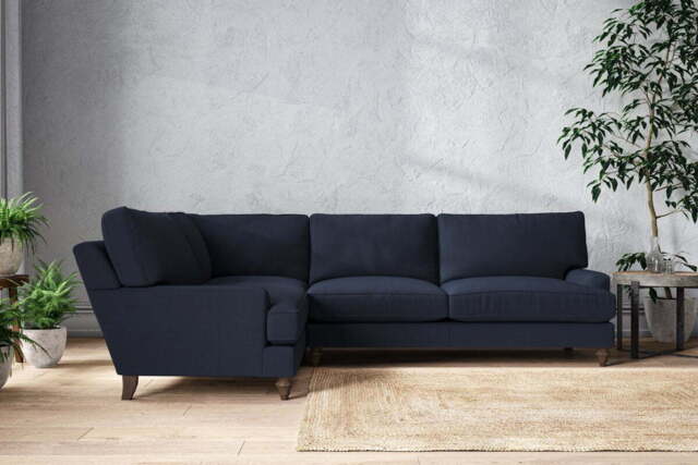 nkuku Marri Left Hand Corner Sofa - Make To Order - Grand - Recycled Cotton Teal