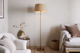 nkuku Ehadi Antique Floor Lamp - Lamps - One Size - Antique Brass