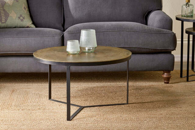 nkuku Maba Coffee Table - Tables - One Size - Antique Brass