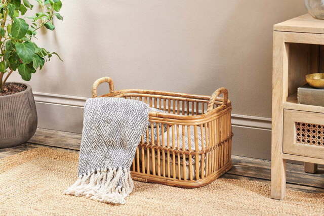 nkuku Rammi Rattan Laundry Basket - Storage - One Size - Natural