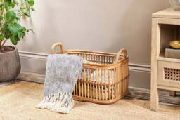 nkuku Rammi Rattan Laundry Basket - Storage - One Size - Natural