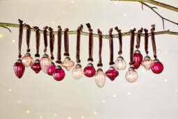 nkuku Adisa Bauble Jar Set Of 16 - Christmas Decorations - Ruby/Copper