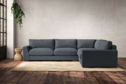 nkuku Guddu Large Right Hand Corner Sofa - Make To Order - Brera Linen Dusk - No Colour