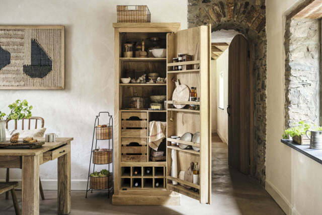 nkuku Vivan Grooved Pantry Cupboard - Storage Furniture - One Size - Natural