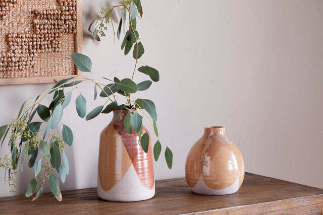 nkuku Lucia Ceramic Vase - Vases & Planters - Large - Terracotta Mix