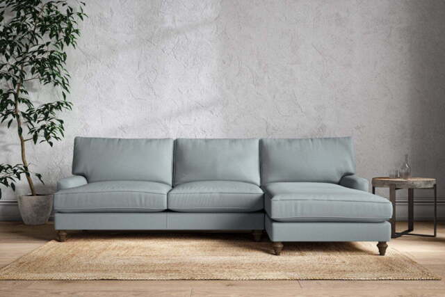 nkuku Marri Right Hand Chaise Sofa - Make To Order - Grand - Recycled Cotton Horizon