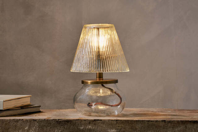 nkuku Dimalai Recycled Glass Table Lamp - Lamps - One Size - Clear