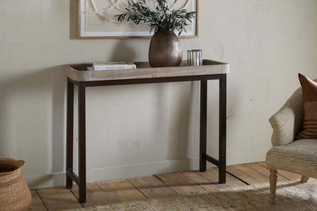 nkuku Nisha Reclaimed Wood & Iron Console Table - Tables - One Size - Natural