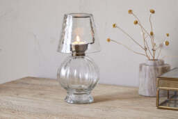 nkuku Adesola Glass Tealight Holder Lamp - Candles Holders & Lanterns - One Size - Clear