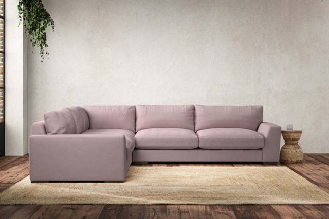 nkuku Guddu Left Hand Corner Sofa - Make To Order - Large - Recycled Cotton Lavender