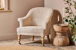nkuku Sanja Stripe Armchair - Seating - One Size - Charcoal Stripe