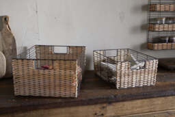nkuku Montali Iron & Rattan Storage Baskets Set Of 2 - Kitchen Storage & Utility - Natural - ()