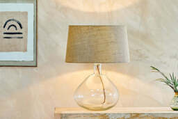 nkuku Baba Recycled Glass Lamp - Lamps - Large Wide - Clear