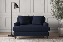 nkuku Deni Love Seat - Make To Order - Brera Linen Indigo - No Colour