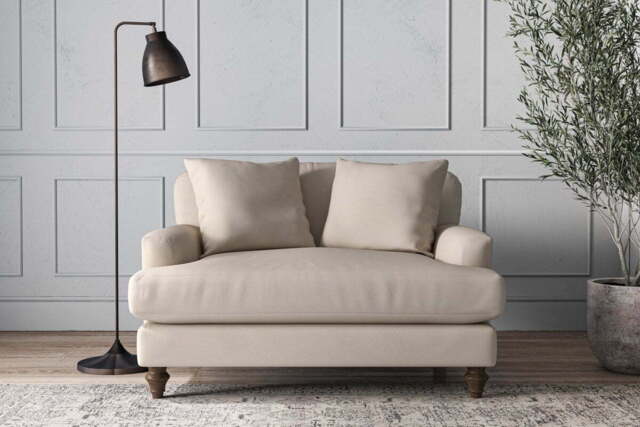 nkuku Deni Love Seat - Make To Order - Recycled Cotton Natural - No Colour