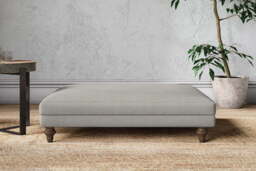 nkuku Marri Dining Footstool - Make To Order - Grand - Brera Linen Smoke