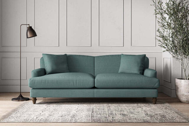 nkuku Deni Sofa - Make To Order - Grand - Recycled Cotton Airforce