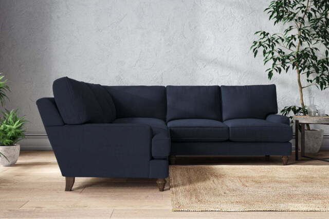 nkuku Marri Large Corner Sofa - Make To Order - Brera Linen Indigo - No Colour